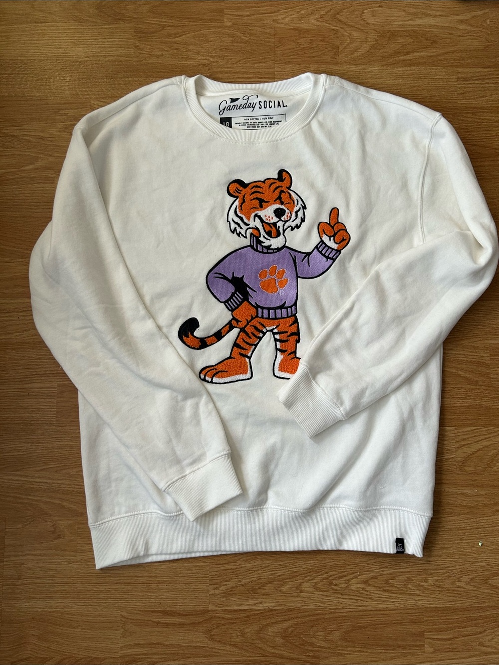 Gameday Social Clemson University Tiger Chenille Mascot Crewneck
